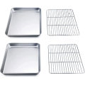 Lecoule Toaster Oven Pan with Rack Set Stainless Steel baking pan with Cooling Rack Healthy & Heavy Duty, Easy Clean